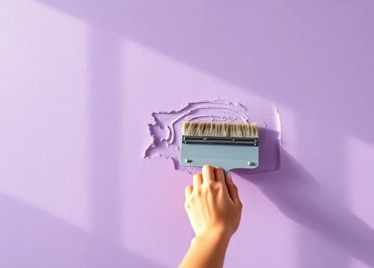 Application d'un enduit décoratif à la lisseuse sur un mur